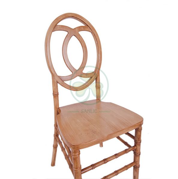 Customized Lightwood Wooden Phoenix Chair with Chanel CC-shaped back SL-W1843LWPC