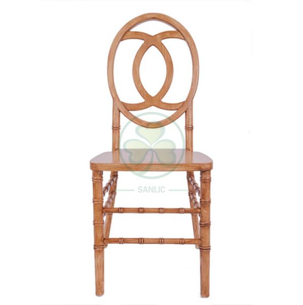 Customized Lightwood Wooden Phoenix Chair with Chanel CC-shaped back SL-W1843LWPC
