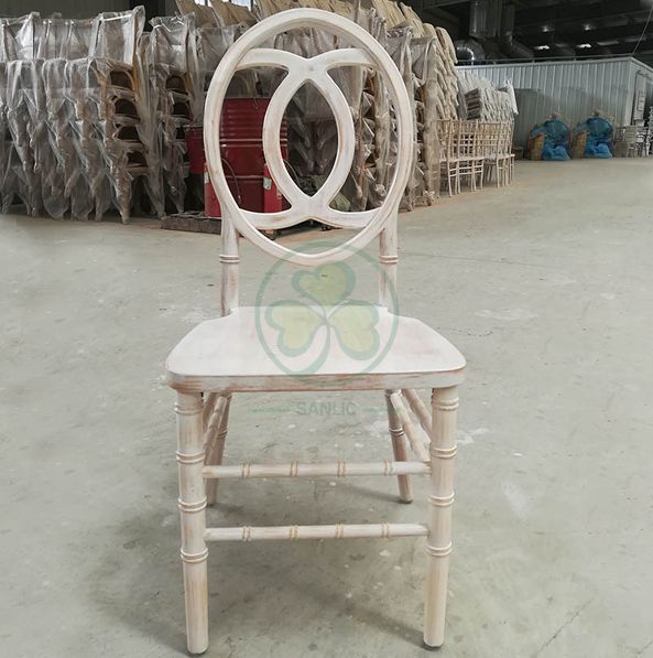 Best Popular Limewash Wooden Phoenix Chair with Chanel CC Back for Outdoor and Indoor Banqets Weddings and Events SL-W1849LWPC
