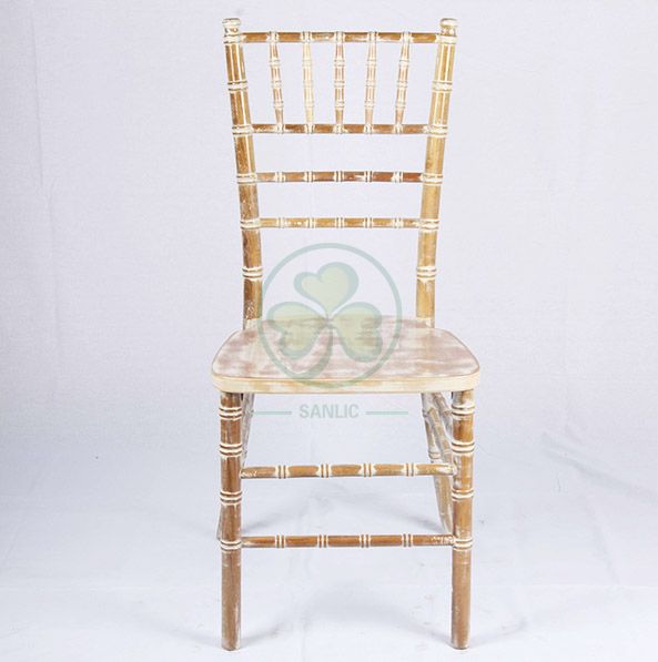 Bespoke High Quality Limewash Wooden Chiavari Chair for Event and Wedding Planner US Style SL-W1859BWCC