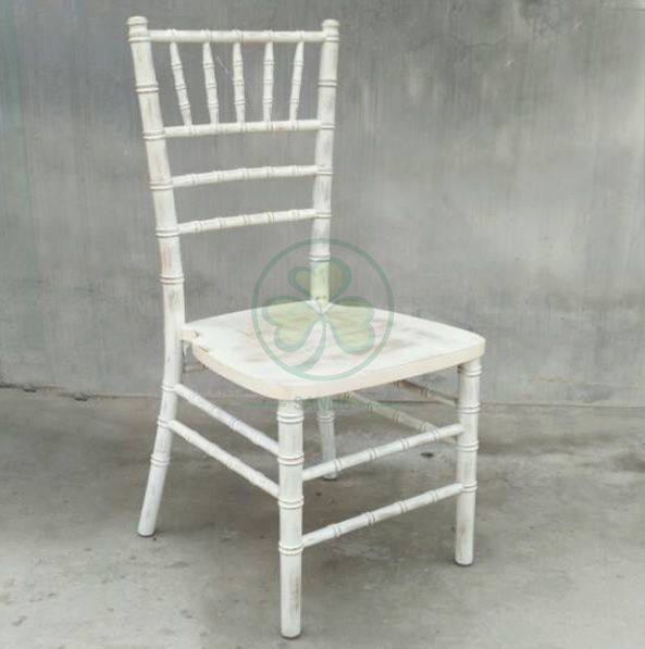 Bespoke High Quality Limewash Wooden Chiavari Chair for Event and Wedding Planner US Style SL-W1859BWCC