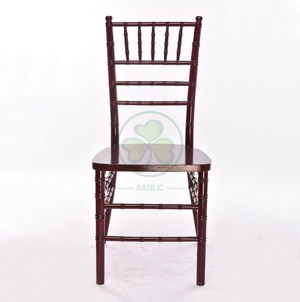 Factory Price US Style Mahogany Wooden Chiavari Chair for Indoor or Outdoor Wedding Banquets SL-W1860UMCC
