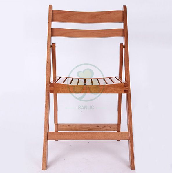 Popular Natural Wooden Slatted Folding Chair for Indoor or Outdoor Banquets Reunions or Parties SL-W1871WSFC