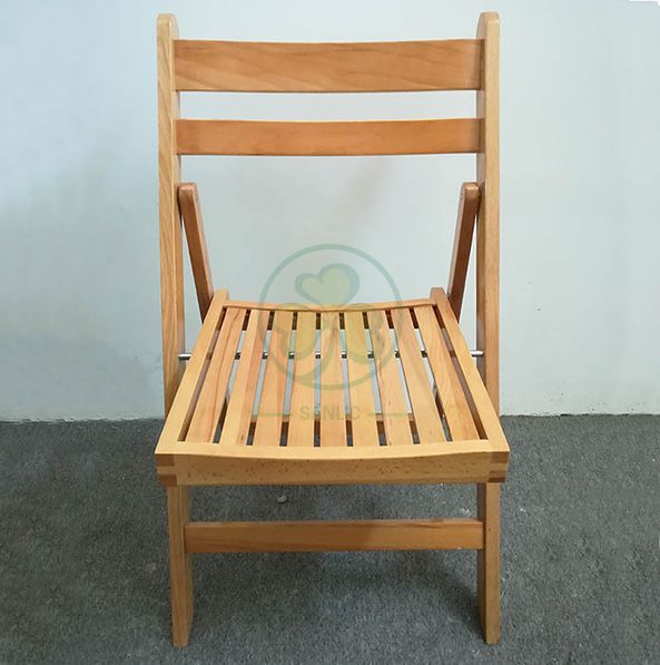 Popular Natural Wooden Slatted Folding Chair for Indoor or Outdoor Banquets Reunions or Parties SL-W1871WSFC