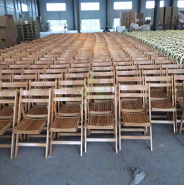 Popular Natural Wooden Slatted Folding Chair for Indoor or Outdoor Banquets Reunions or Parties SL-W1871WSFC
