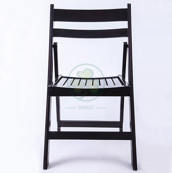 Factory Price Black Wooden Slatted Folding Chair for Hotels Resturants Banquets and Other Occasions SL-W1872BWSC