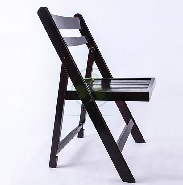 Factory Price Black Wooden Slatted Folding Chair for Hotels Resturants Banquets and Other Occasions SL-W1872BWSC