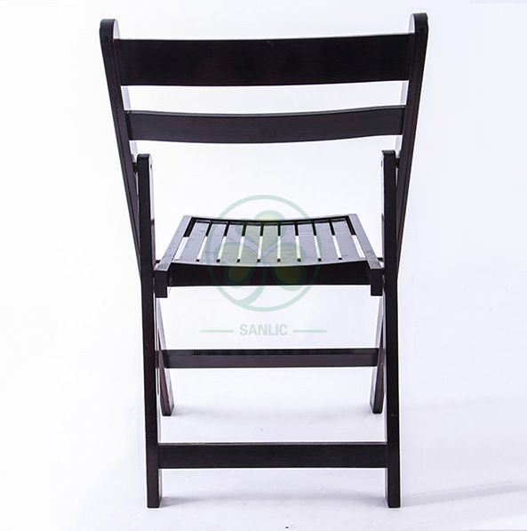 Factory Price Black Wooden Slatted Folding Chair for Hotels Resturants Banquets and Other Occasions SL-W1872BWSC