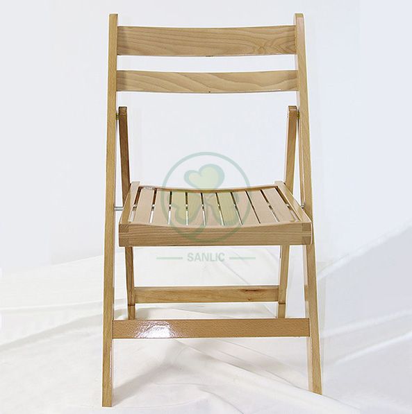 Sanlic Wooden Folding Chair with Slatted Wood Seat SL-W1873WFSS