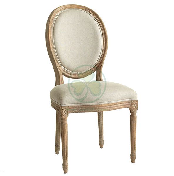 Most Popular French Style Wooden Louis Dining Chair with Fabric Seat and Back for Hotels Resturants and Indoor or Outdoor Weddings Events SL-W1895WLCF