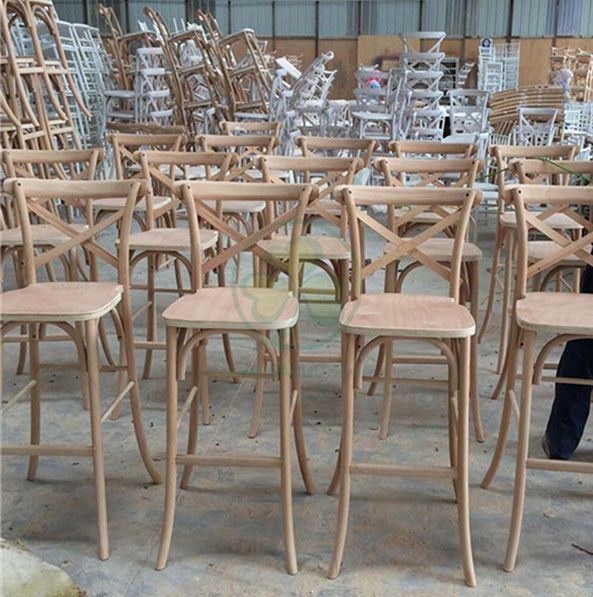 Factory Wholesale Wooden Crossback Barstools for Various Outdoor Events  SL-W1914WCBB