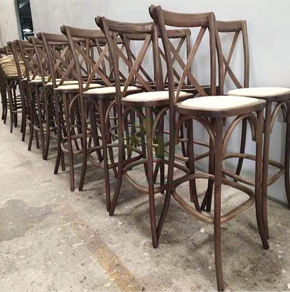 Factory Wholesale Wooden Crossback Barstools for Various Outdoor Events  SL-W1914WCBB