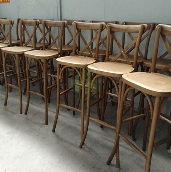 Factory Wholesale Wooden Crossback Barstools for Various Outdoor Events  SL-W1914WCBB