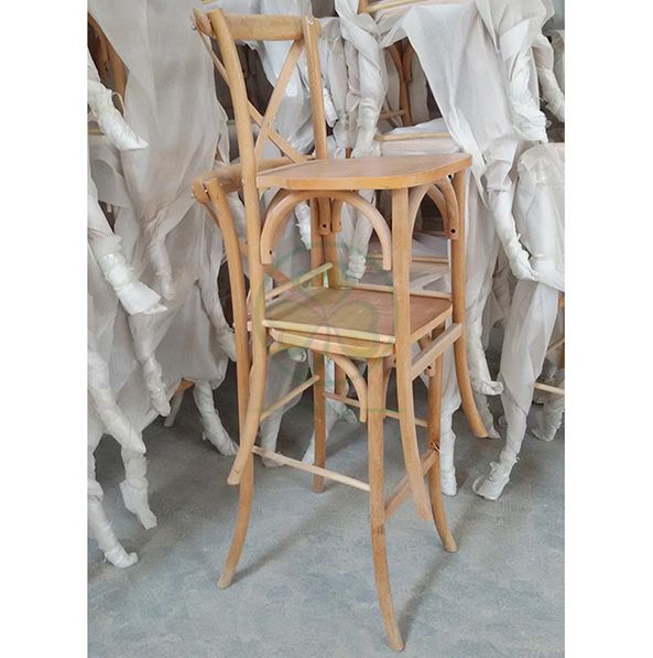 Factory Wholesale Wooden Crossback Barstools for Various Outdoor Events  SL-W1914WCBB