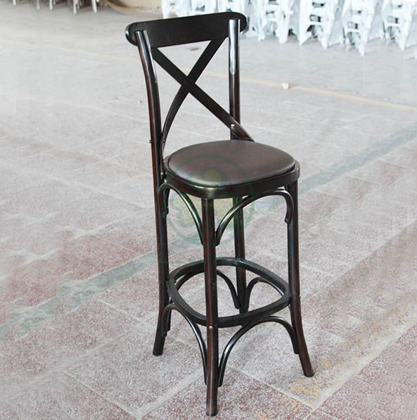 Stackable Wooden Cross Back Counter Stools for Outdoor Parties and Events SL-W1915SWCCS