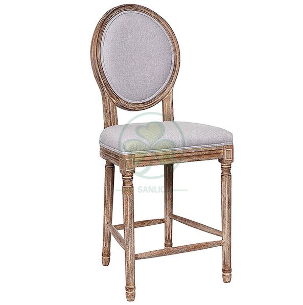 Wholesale Upholstered Wooden Louis Bar Stools SL-W1925WLBS