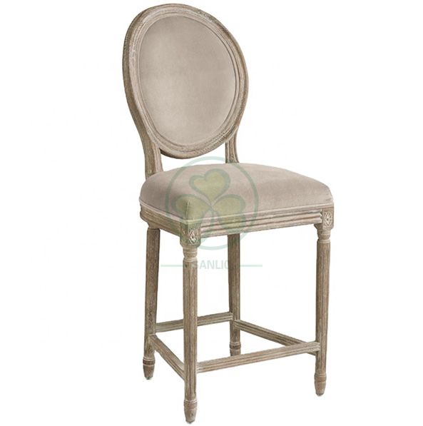 Wholesale Upholstered Wooden Louis Bar Stools SL-W1925WLBS