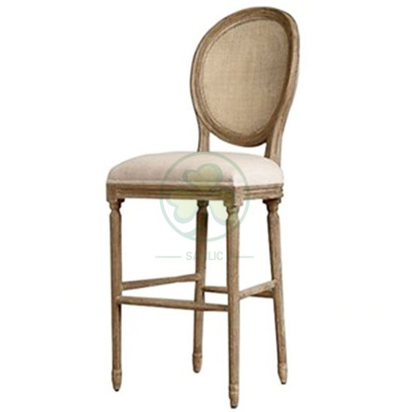 Wholesale Upholstered Wooden Louis Bar Stools SL-W1925WLBS