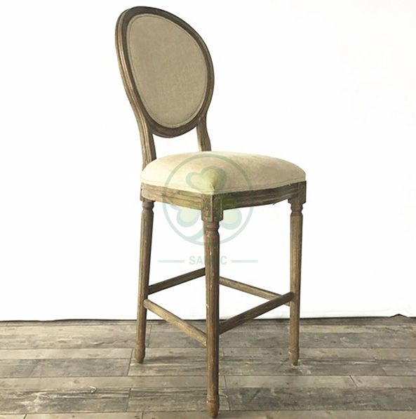 Wholesale Upholstered Wooden Louis Bar Stools SL-W1925WLBS