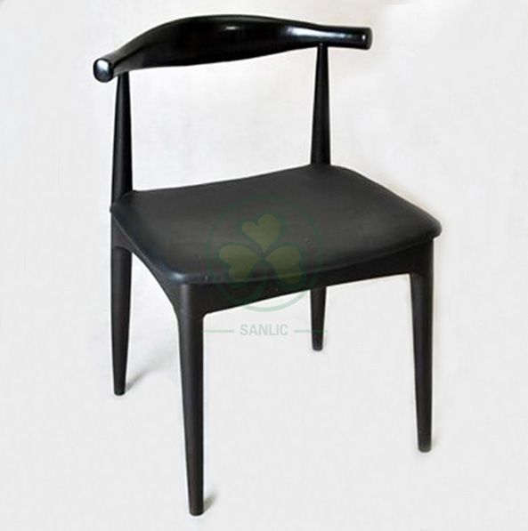 Modern Style Wooden Elbow Cow Horn President Dining Chair with PU Seat SL-W1938WCHC