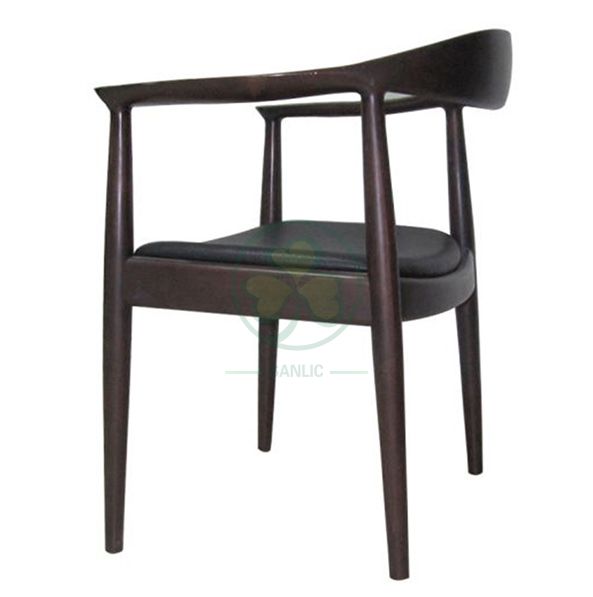 Solid Wood Frame Hans Wegner Kennedy Arm Chair with Leather Seat SL-W1941WKRC