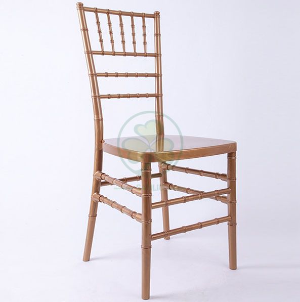 Hot Selling Strong Gold Plastic Chiavari Chair for Various Events Parties and Weddings SL-R1956GPCC