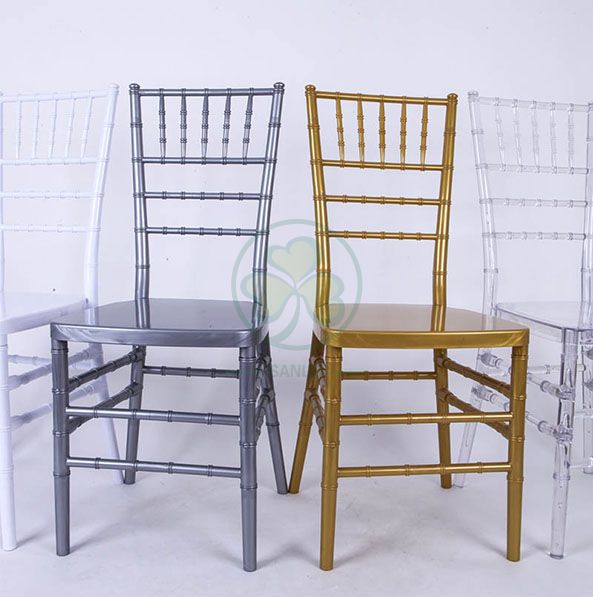 Factory Wholesale Polycarbonate Resin Chiavari Chair Silver for Banquets Hotels and Catering Services SL-R1960PRCC