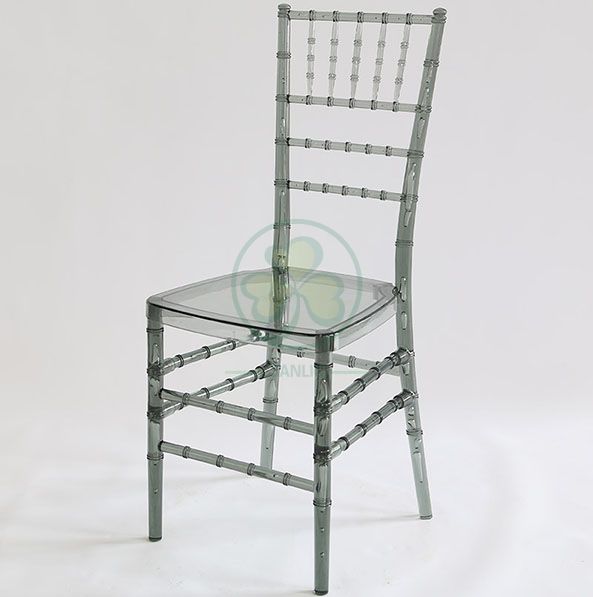 Factory Price Transparent Smoky Gray Resin Chiavari Chair for Various Social Events SL-R1963SRCC