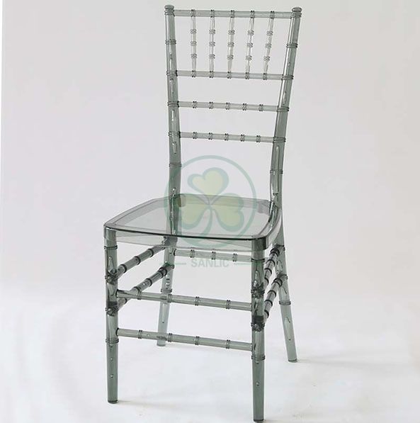 Factory Price Transparent Smoky Gray Resin Chiavari Chair for Various Social Events SL-R1963SRCC