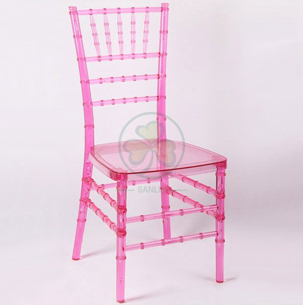 Cheap Prices Stackable Transparent Pink Resin Tiffany Chair for Various Celebrations  SL-R1969SCTC