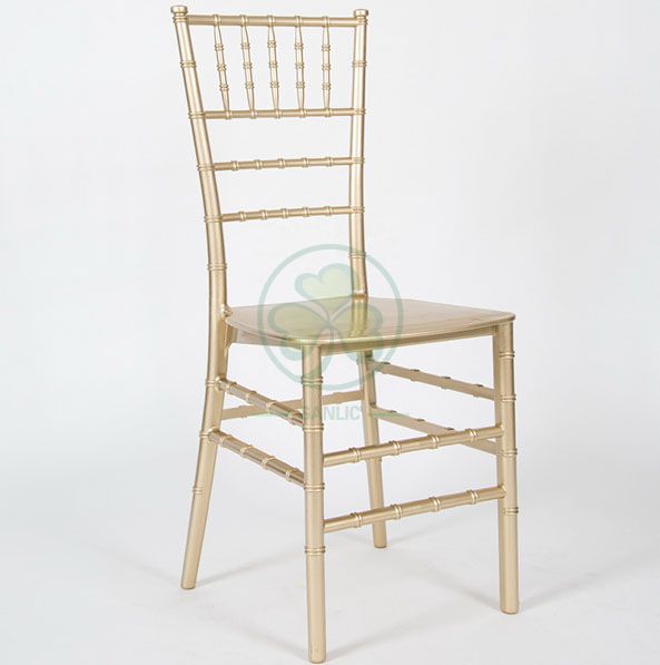 Factory Wholesale Gold Resin Monoblock Chiavari Chair for Hotels Banquets and Wedding Rentals SL-R1978GRMC