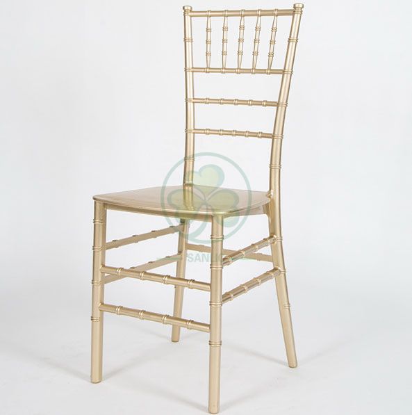 Factory Wholesale Gold Resin Monoblock Chiavari Chair for Hotels Banquets and Wedding Rentals SL-R1978GRMC