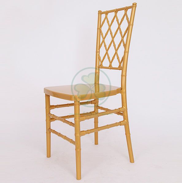 Best Popular Gold Resin Diamond Chiavari Chair for Event and Wedding Rentals SL-R1996GRDC