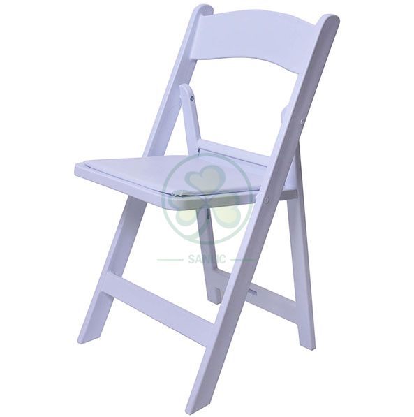 White Resin Folding Chair for Outdoor or Indoor Bride and Groom Wedding Ceremony SL-R1999WRFC