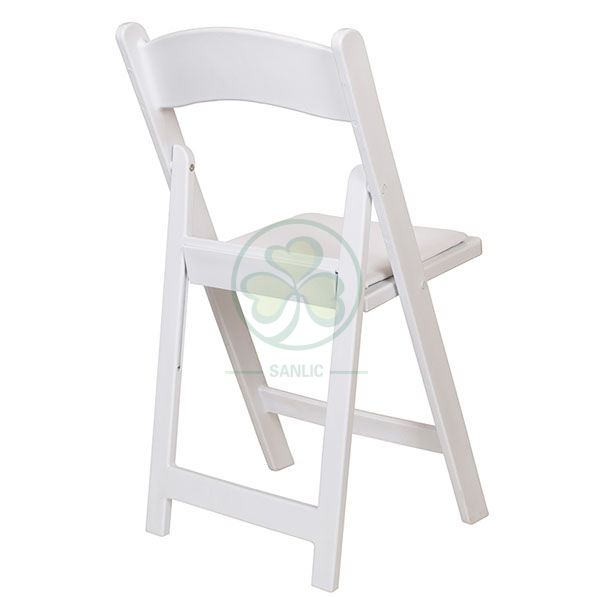 White Resin Folding Chair for Outdoor or Indoor Bride and Groom Wedding Ceremony SL-R1999WRFC