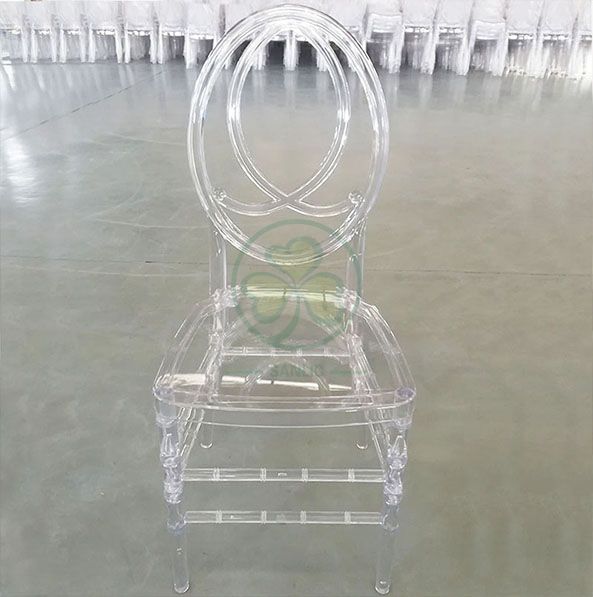 Morden Elegant Transparent Resin Phoenix Chair with Fish-Shaped Back for Weddings and Events   SL-R2015BPFC