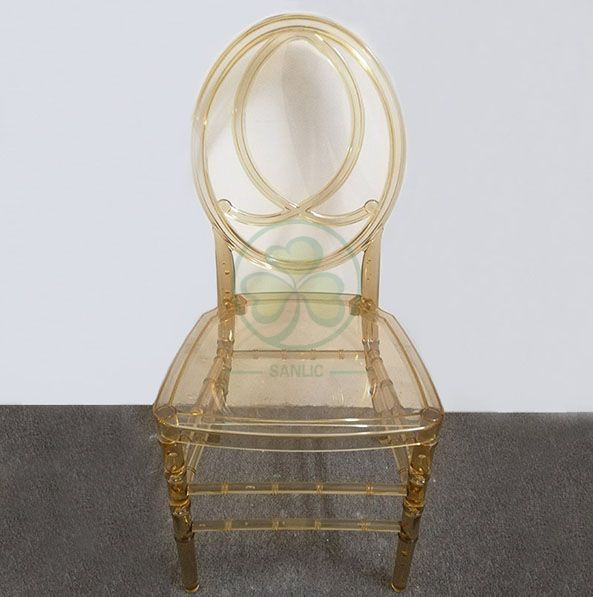 Morden Elegant Transparent Resin Phoenix Chair with Fish-Shaped Back for Weddings and Events   SL-R2015BPFC