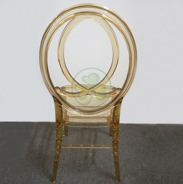 Morden Elegant Transparent Resin Phoenix Chair with Fish-Shaped Back for Weddings and Events   SL-R2015BPFC