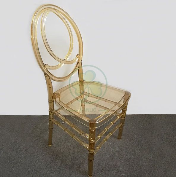 Wholesale Crystal Amber Resin Phoenix Chair with Fish-Shaped Back for Party and Wedding Rentals SL-R2020ARPC