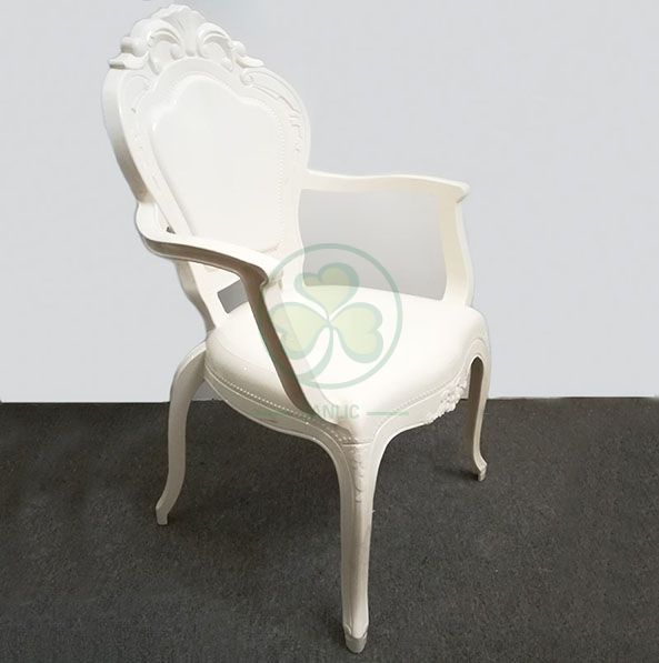 Wholesale Wedding Furniture Resin Plastic Ivory Bella Chair With Arms SL-R2034IRBC