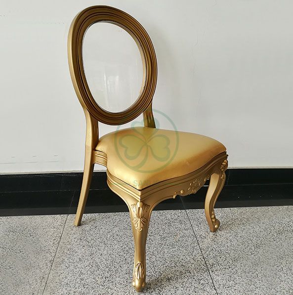 Wholesale Luxury PC Resin Louis Chair with Vinyl Seat and Back for Dining Halls or Hotels Banquets  SL-R2035WRLC