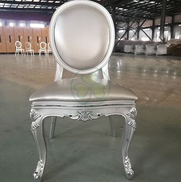 Wholesale Luxury PC Resin Louis Chair with Vinyl Seat and Back for Dining Halls or Hotels Banquets  SL-R2035WRLC