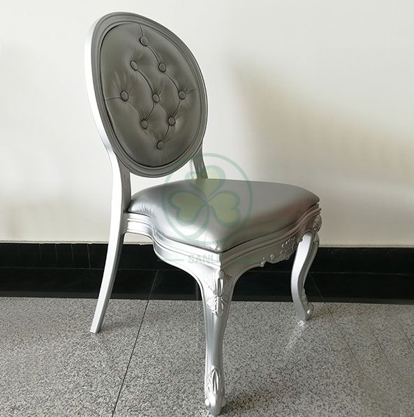 Wholesale Luxury PC Resin Louis Chair with Vinyl Seat and Back for Dining Halls or Hotels Banquets  SL-R2035WRLC