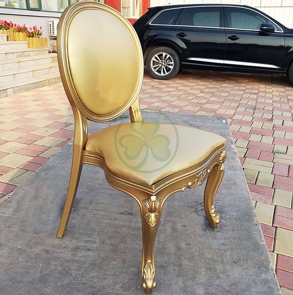 Wholesale Luxury PC Resin Louis Chair with Vinyl Seat and Back for Dining Halls or Hotels Banquets  SL-R2035WRLC