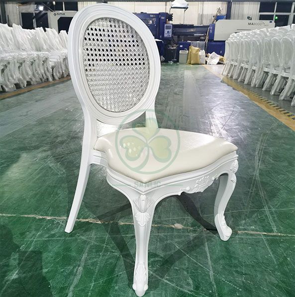 Wholesale Luxury PC Resin Louis Chair with Vinyl Seat and Back for Dining Halls or Hotels Banquets  SL-R2035WRLC