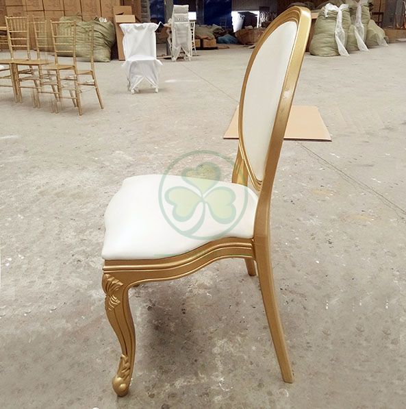 Wholesale Luxury PC Resin Louis Chair with Vinyl Seat and Back for Dining Halls or Hotels Banquets  SL-R2035WRLC