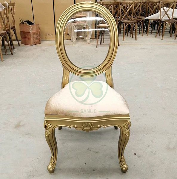 Wholesale Luxury PC Resin Louis Chair with Vinyl Seat and Back for Dining Halls or Hotels Banquets  SL-R2035WRLC