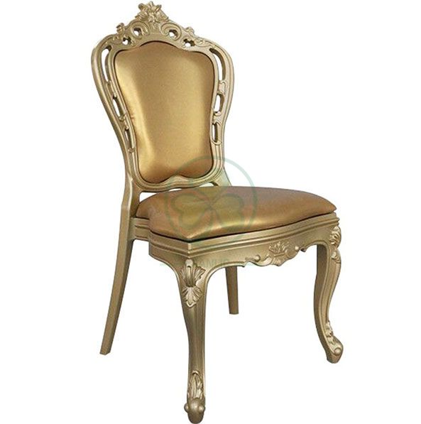 Wholesale Luxury PC Resin Louis Chair with Vinyl Seat and Back for Dining Halls or Hotels Banquets  SL-R2035WRLC