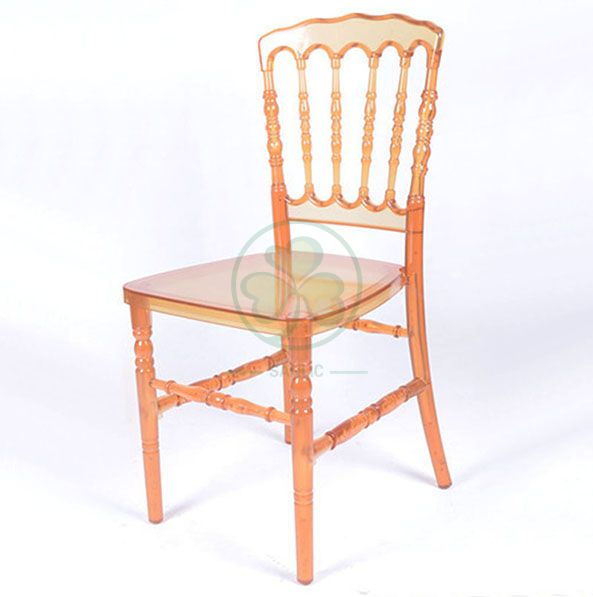 Strong and Durable Clear Resin Napoleon Chair for Events and Weddings SL-R2051CRNC