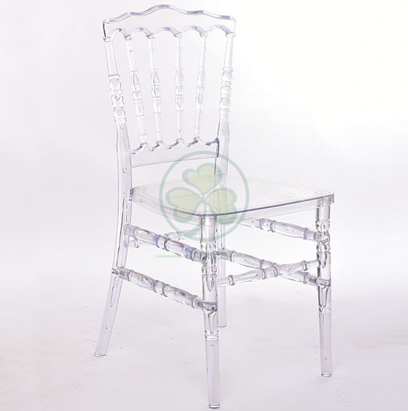 Strong and Durable Clear Resin Napoleon Chair for Events and Weddings SL-R2051CRNC